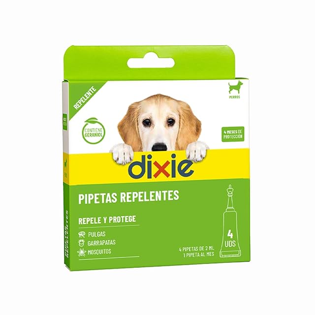 Dixie - Pipetas Repelentes Perros - 4 uds x 2 ml - Pipetas Repelentes - 4 Meses de Protección