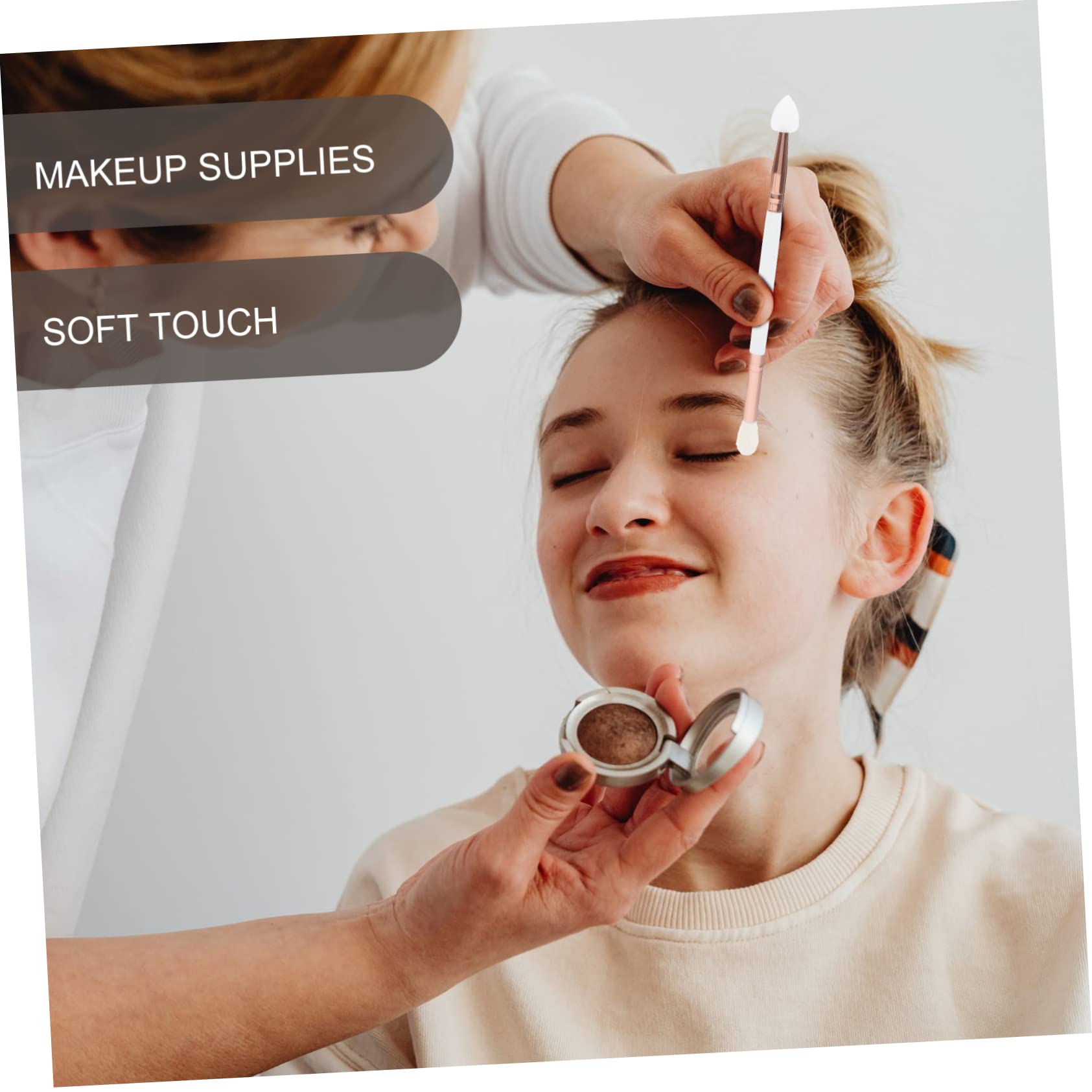 MAGICLULU 5 Set Di Pennelli Per Ombretto in Silicone A Forma Di Cuore Strumento Per Il Trucco A Doppia Testa Facile Da Trasportare 3 Pezzi * 5