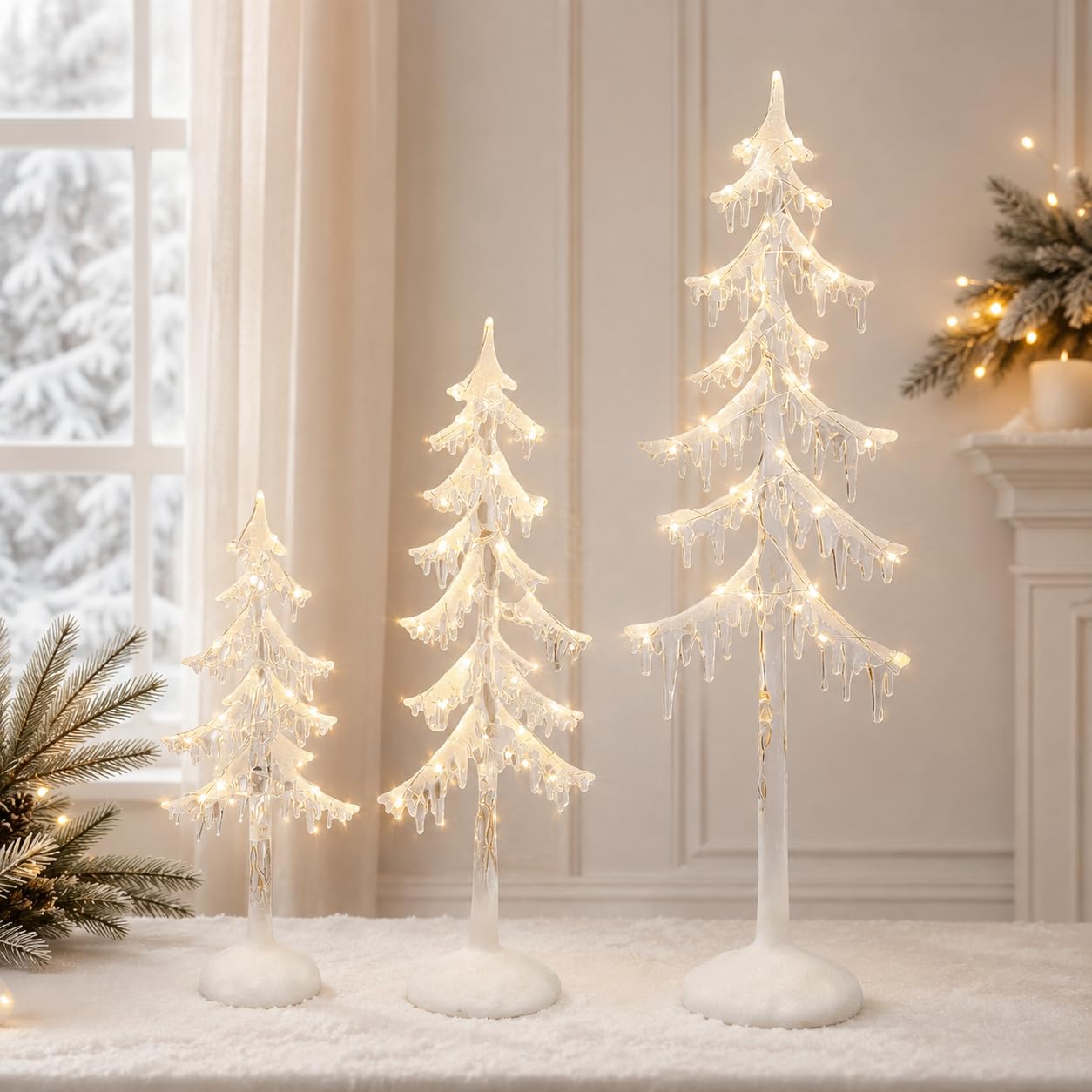 Amazon.com: Moments in Time Acrylic Icicle Trees 3-Pack LED