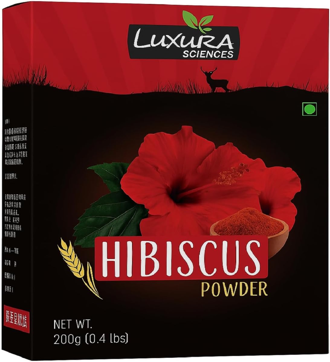 Luxura Sciences Hibiscus Powder For Hair Improvement 200 Grams, Hibiscus Flower Powder Natural.