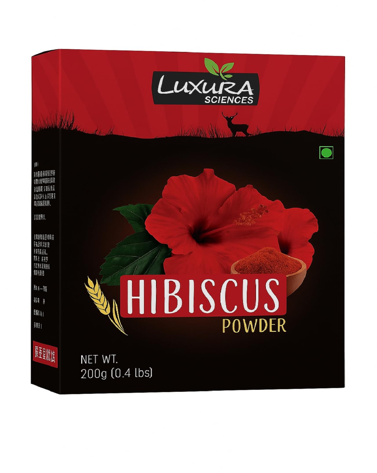 Luxura Sciences Hibiscus Powder For Hair Improvement 200 Grams, Hibiscus Flower Powder Natural.