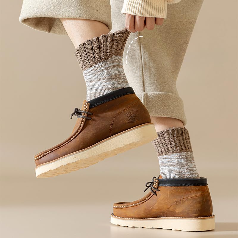 Vintage Cozy Thick Wool Socks 5 Pairs Classic Winter Knit Warm Boot Socks Fairy Grunge Emo Thermal Hiking Crew Socks4