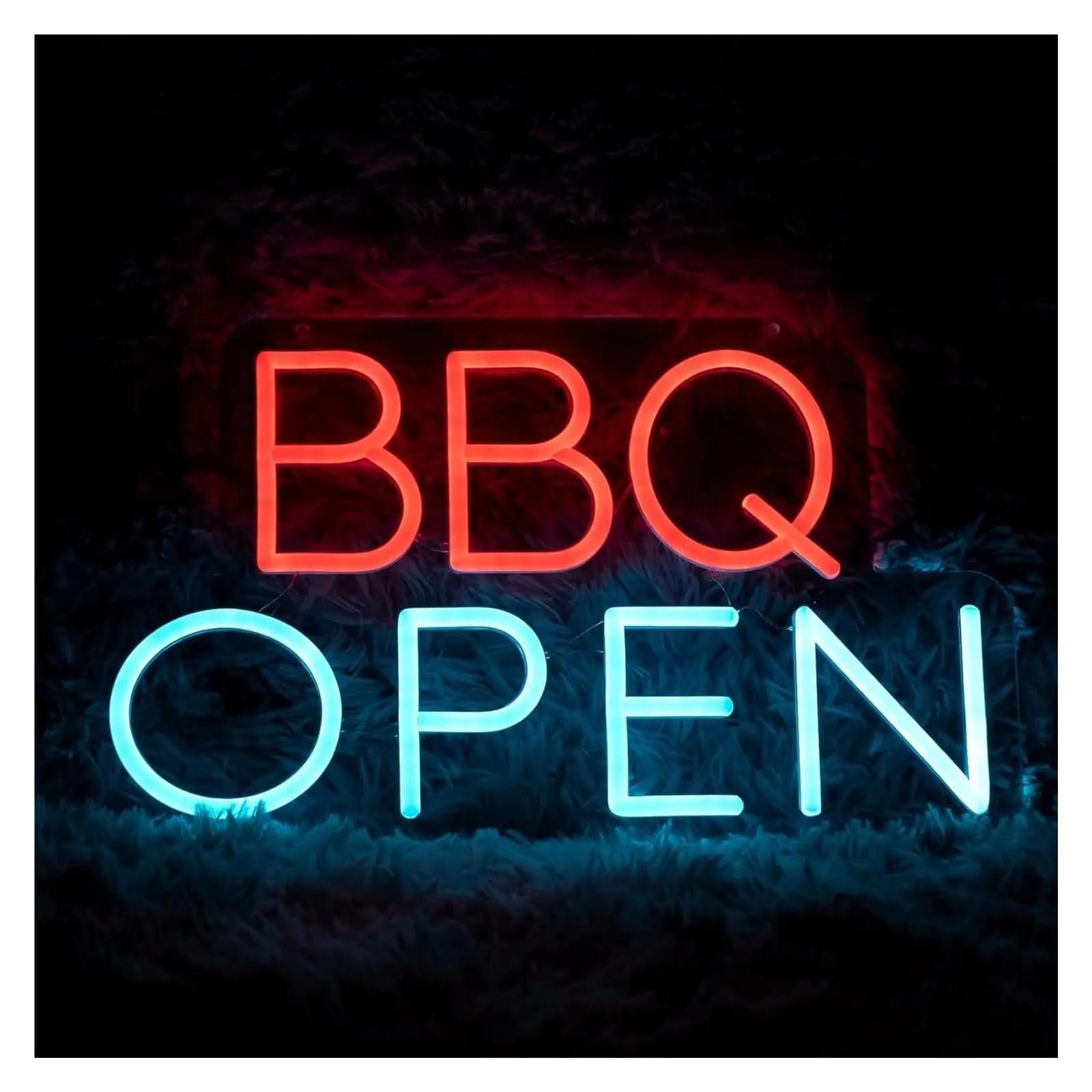 LEMST Sign Lamp Commercial Neon Signs USB Powered BBQ Open Neon Lights, Suitable for Shop Decor BBQ Time Signs Light 22cmx40cm