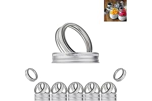 24pcs Rust-Resistant Silver Mason Jar Rings Regular Mouth