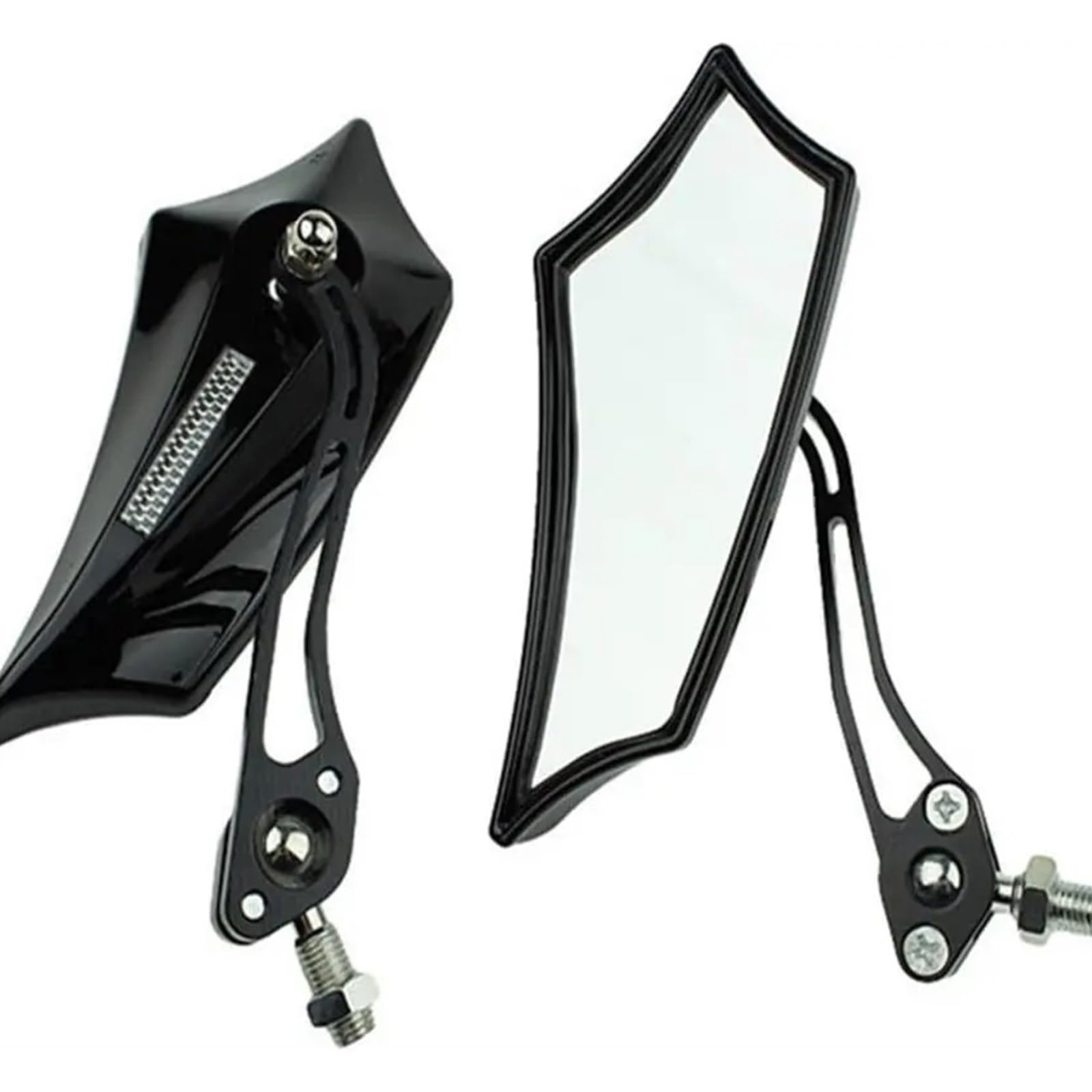 UTLODY motorcycle mirrors For Universal Motorcycle Motorbike Bike 8mm 10mm Rear View Side Scooter ATV Bicycle Rearview Mirrors With Adaptor bar end mirror(Black)