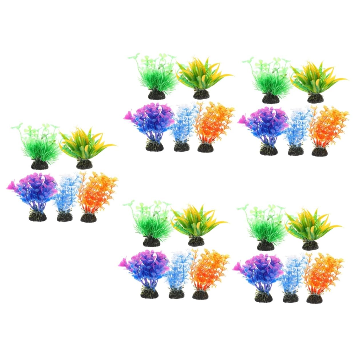 5 Set Decorazione Artificiale con Acquatica Piante Decorative per Acquari Decorazioni UV Artificiali per Acquari Piante Finte Finte Ornamenti in Plastica per 5 Pezzi*5