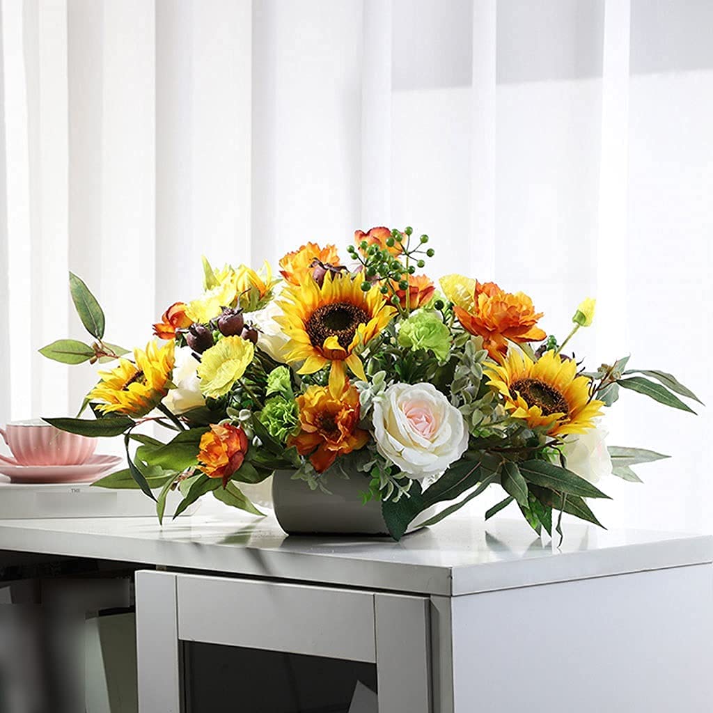 IUokLU Artificial Flowers Conference Room Fake Flower Decoration Hotel Lobby Decoration Exhibition Hall Table Flower Arrangement (A)