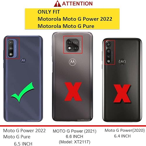 Miniatura 2 de Compatible con Moto G Pure 2021 Slim Shell Funda resistente a prueba de golpes de cuerpo completo con vidrio templado, funda para teléfono con