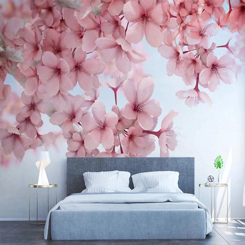 絵画 Amazon | カスタム3D壁壁画モダンな美しい桜ピンクの花の写真