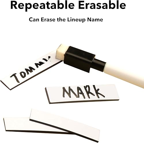 Miniatura 3 de 60 imanes de béisbol de 0.5 x 2.35 pulgadas (tablero de dugout no incluido), imanes magnéticos fuertes y repetibles para tabla de entrenamiento