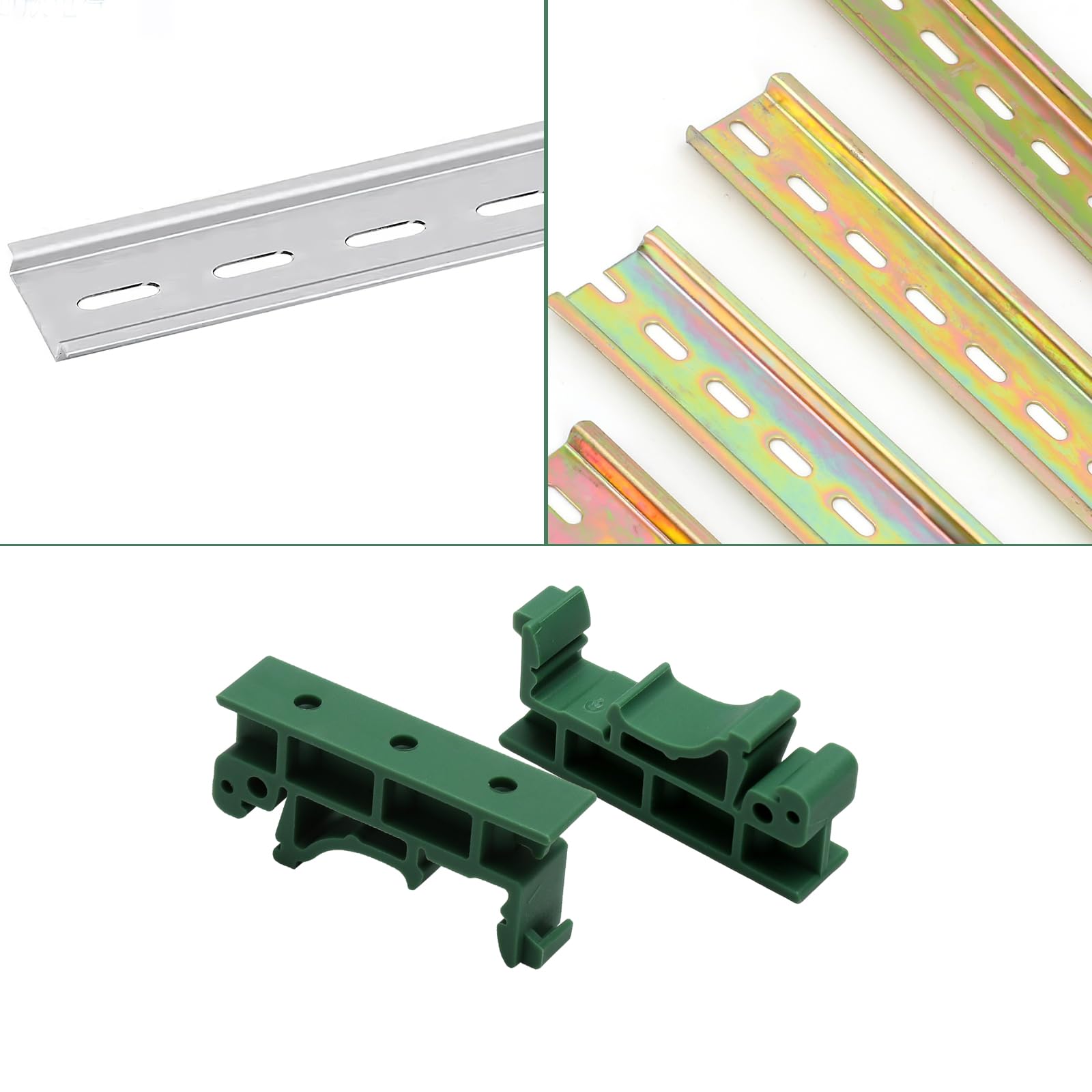 20 Piezas PCB DIN Soporte de Montaje, Verde PCB DIN C45 Adaptador Juego de Adaptadores con 40 Tornillos, Carril DIN Adaptador para Carril de Montaje DIN 45 35 mm PCB Soporte de Montaje