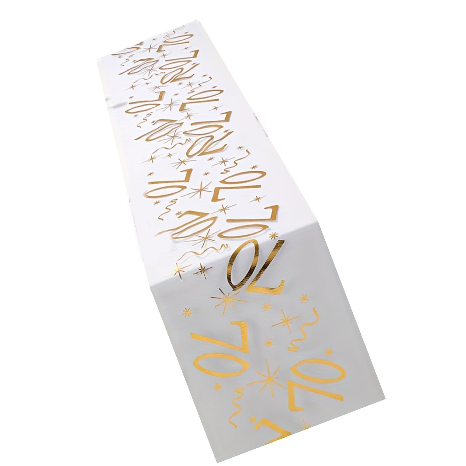 Msioytog 70 Years Old Golden Table Runner For Comings Of Age Celebration Birthday Party Decoration Milestones Anniversary Event Design Gold Table Runner For Birthday Party