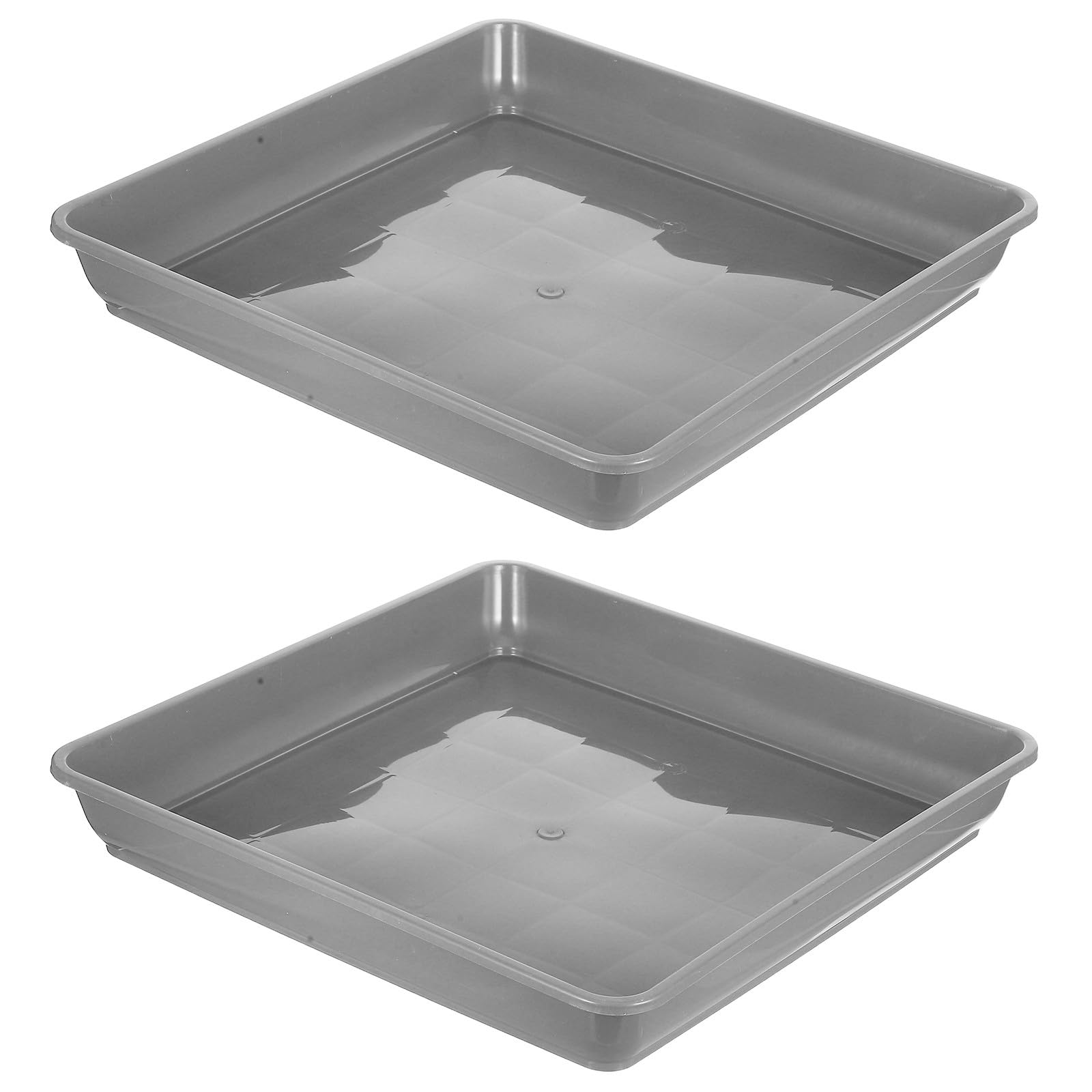 VANZACK Kunststoff Untersetzer 2 Stück Pack Quadratisch Pflanzgefäß Abtropfschale für Sukkulenten und Bonsai Wiederverwendbar mit Verstärktem Boden für Garten und Innenräume