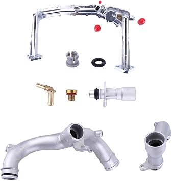Coolant Water Pipe Cooling System Kit Compatible for Jaguar XE XF XJ F-Type 3.0L, for Discovery Range Rover Velar F-Pace 3.0L Replace LR122710 AJ814053 LR048474 C2Z28258 LR055301