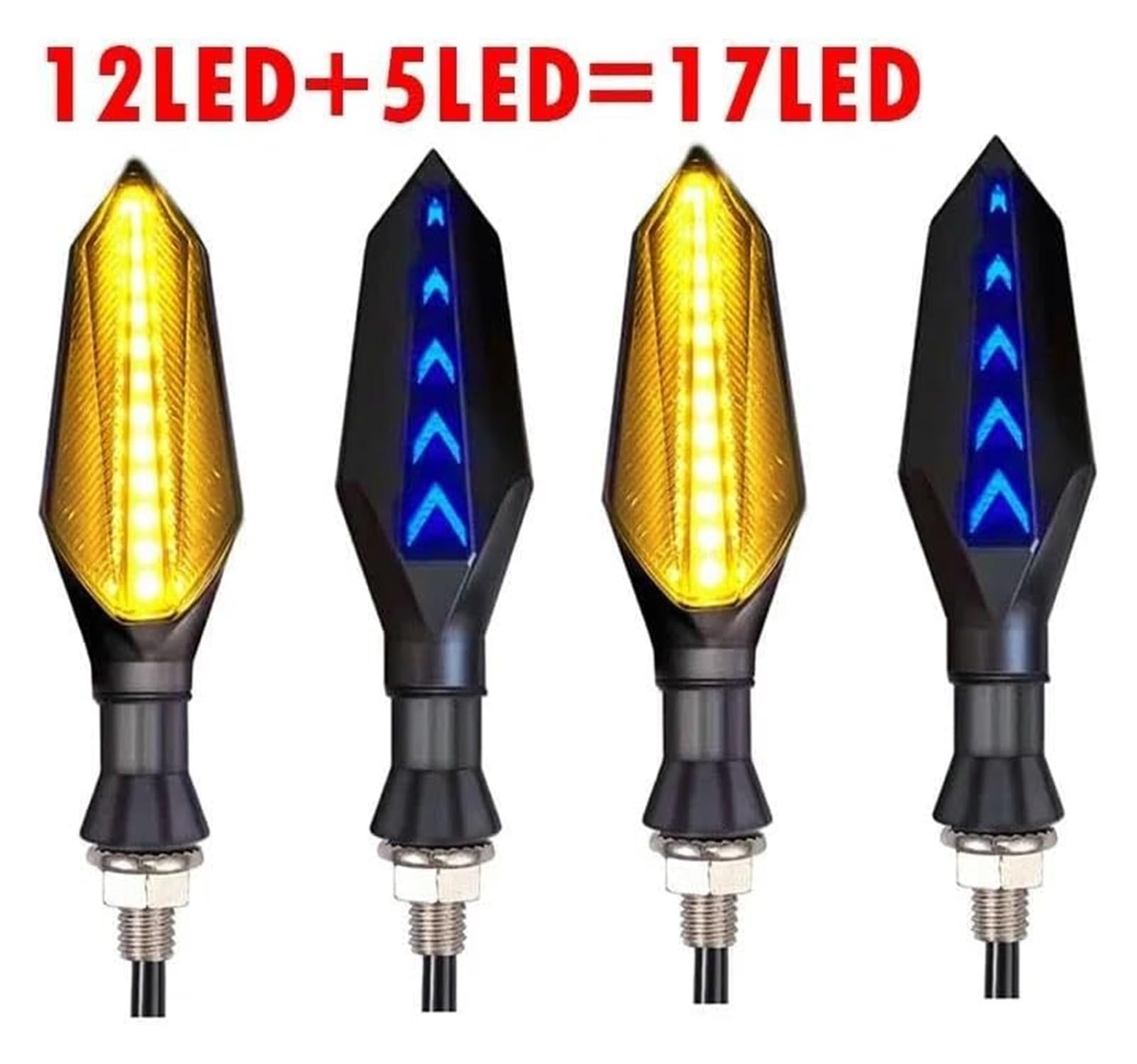 Indicatore Direzione Anteriore per Kawasaki per Versys 650 1000 17/19 Motociclo Freccia LED Indicatore di Direzione Luce Marcia Sequenziale Flusso(4pcs Blue 19led)