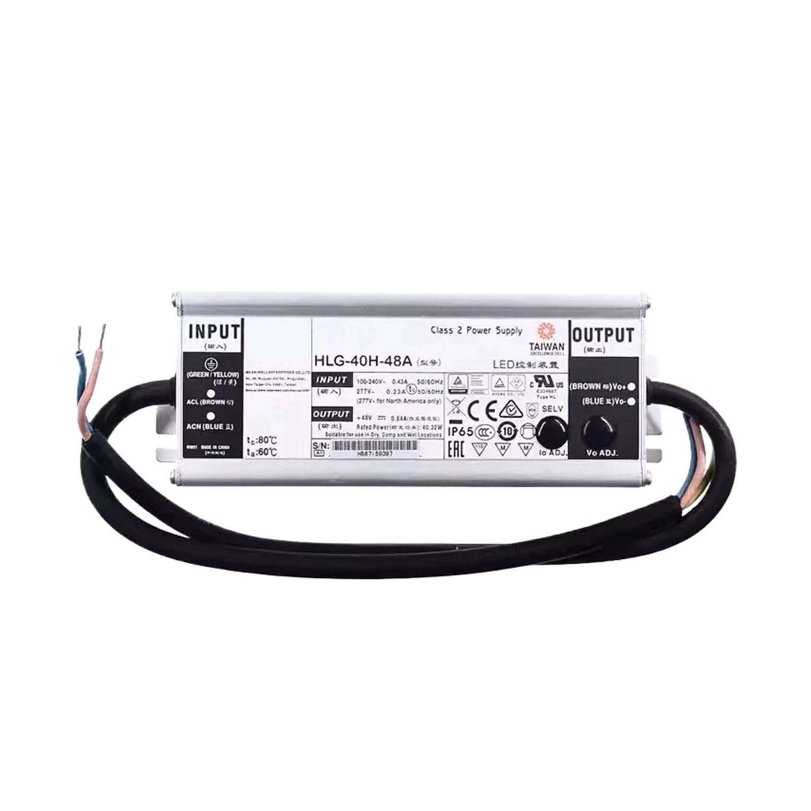 BFSYDLUJ HLG-40H HLG-40H-12A HLG-40H-24A HLG-40H-36A HLG-40H-48A 40W Constant Voltage + Constant Current LED Driver(HLG-40H-48A)