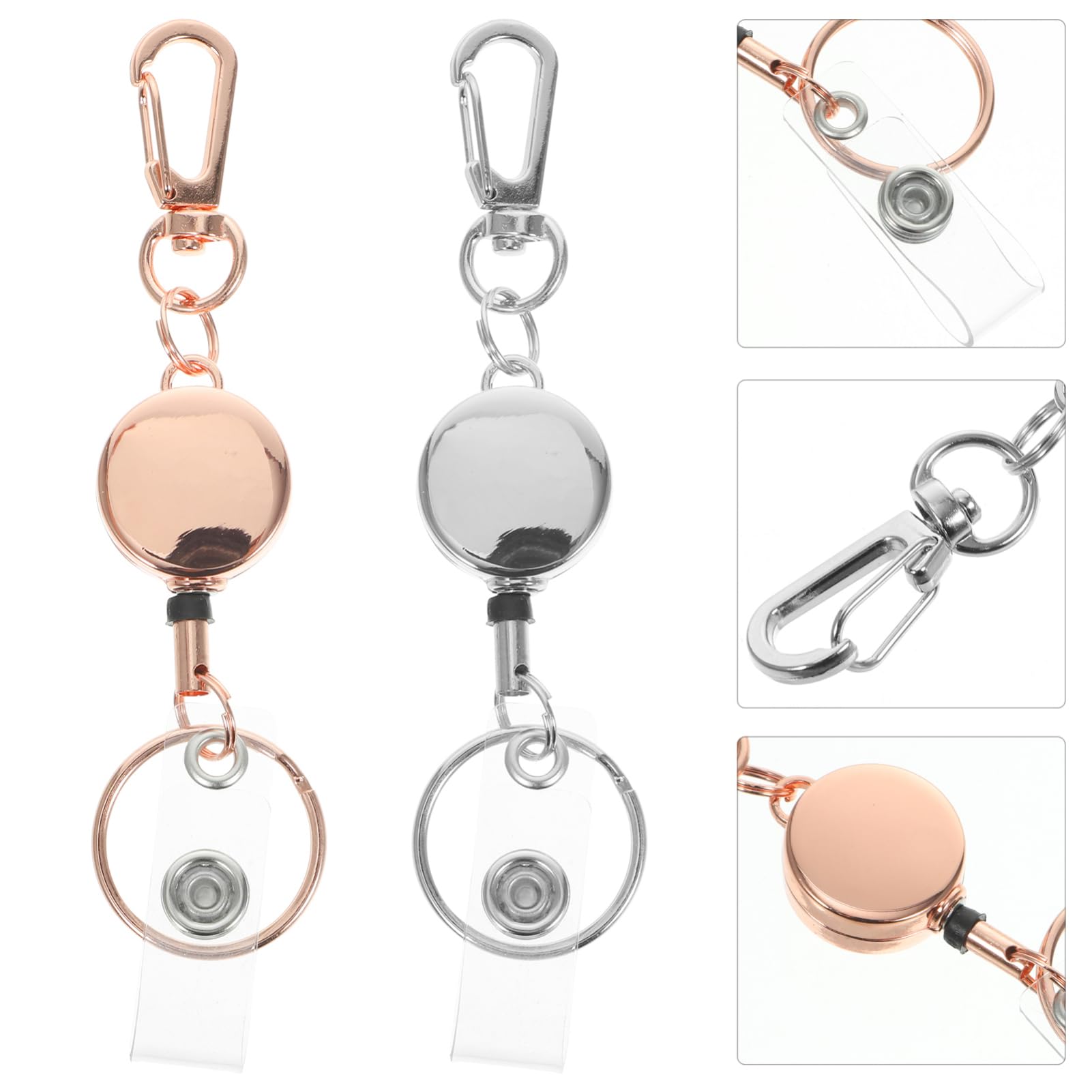 STOBOK 8pezzi Portachiavi Retrattile Con Portabadge Elastico e Anello Chiave Lega Design Creativo Per Id Carte e Chiavi Per e Lavoratori Di Sicurezza