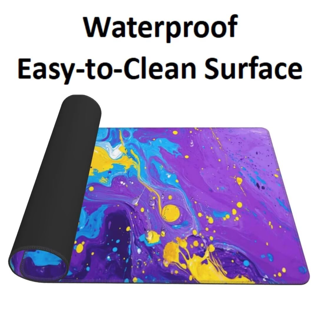 Alfombrilla Ratón XXL 1000 x 500 mm, Azul Alfombrilla de Ratón con Base de Goma Antideslizante, Alfombrilla Escritorio Impermeable Alfombrilla Ratón Gaming Desk Mat, Mouse Pad para Gamer Mármol qw81