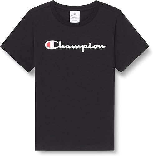 Champion Legacy Icons G-S/S Crewneck T-Shirt, Noir, S Fille