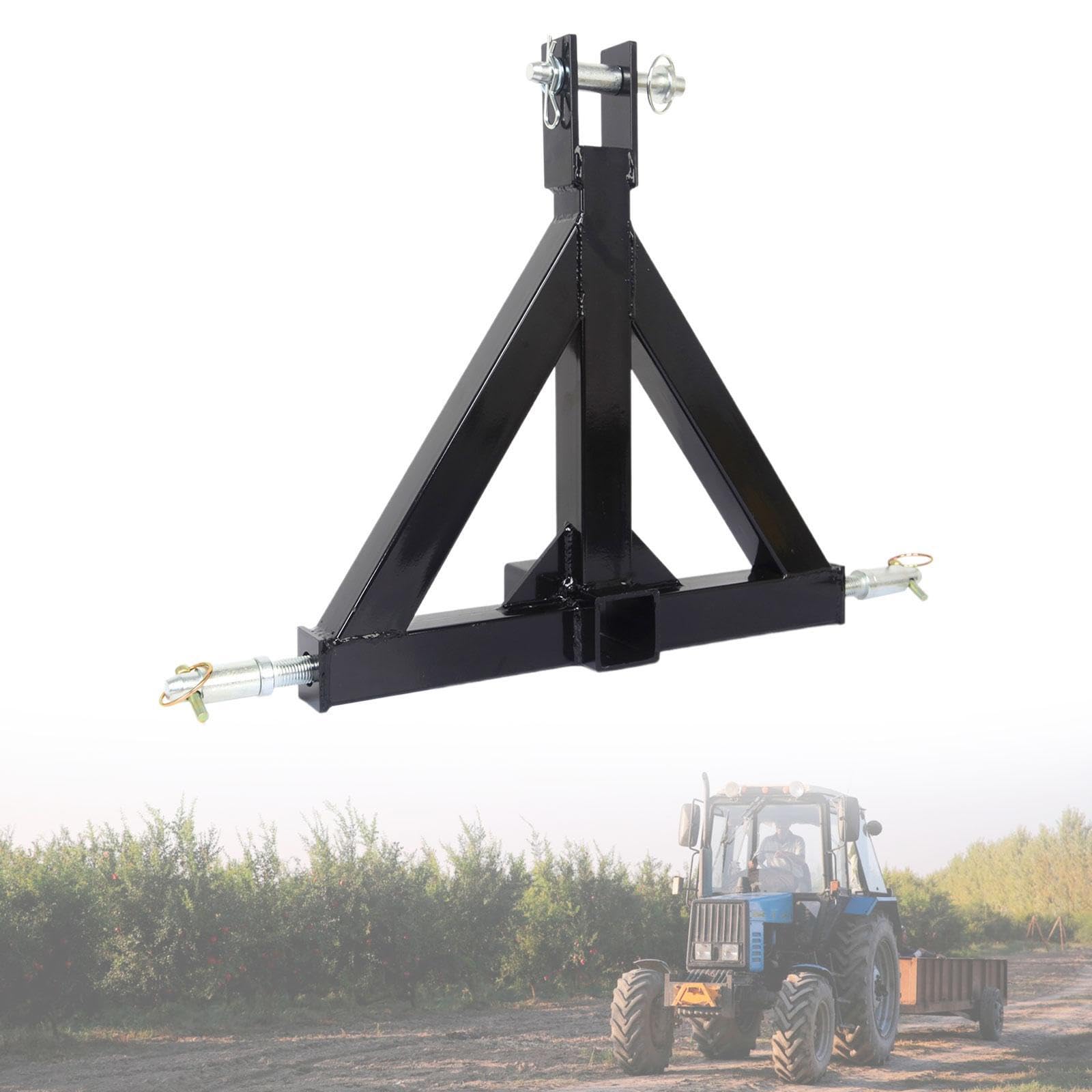Enganche de remolque de acero de 3 puntos y 2 pulgadas para tractor de resistencia, adaptador práctico para trabajos de construcción, remolque de 3