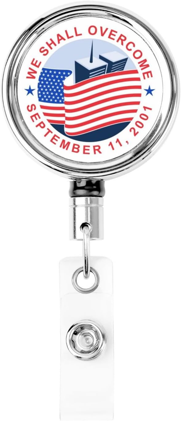 We Will Never Forget September 11th Memory Retractable Id Badge Holders Badge Clip for Office Worker Doctor Nurse