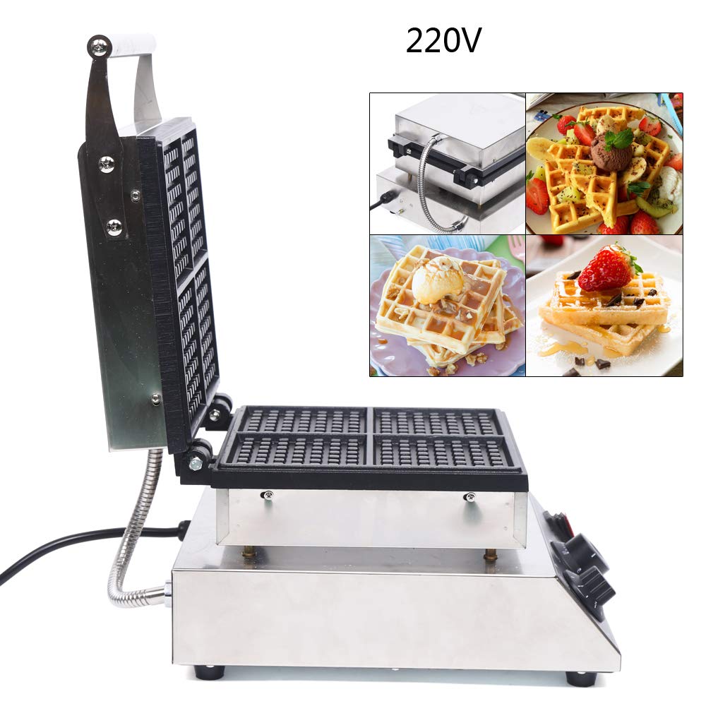 Piastra per waffle, 1750 W, rivestimento antiaderente piastre per waffle automatica con controllo della temperatura e timer Macchina per waffle commerciale