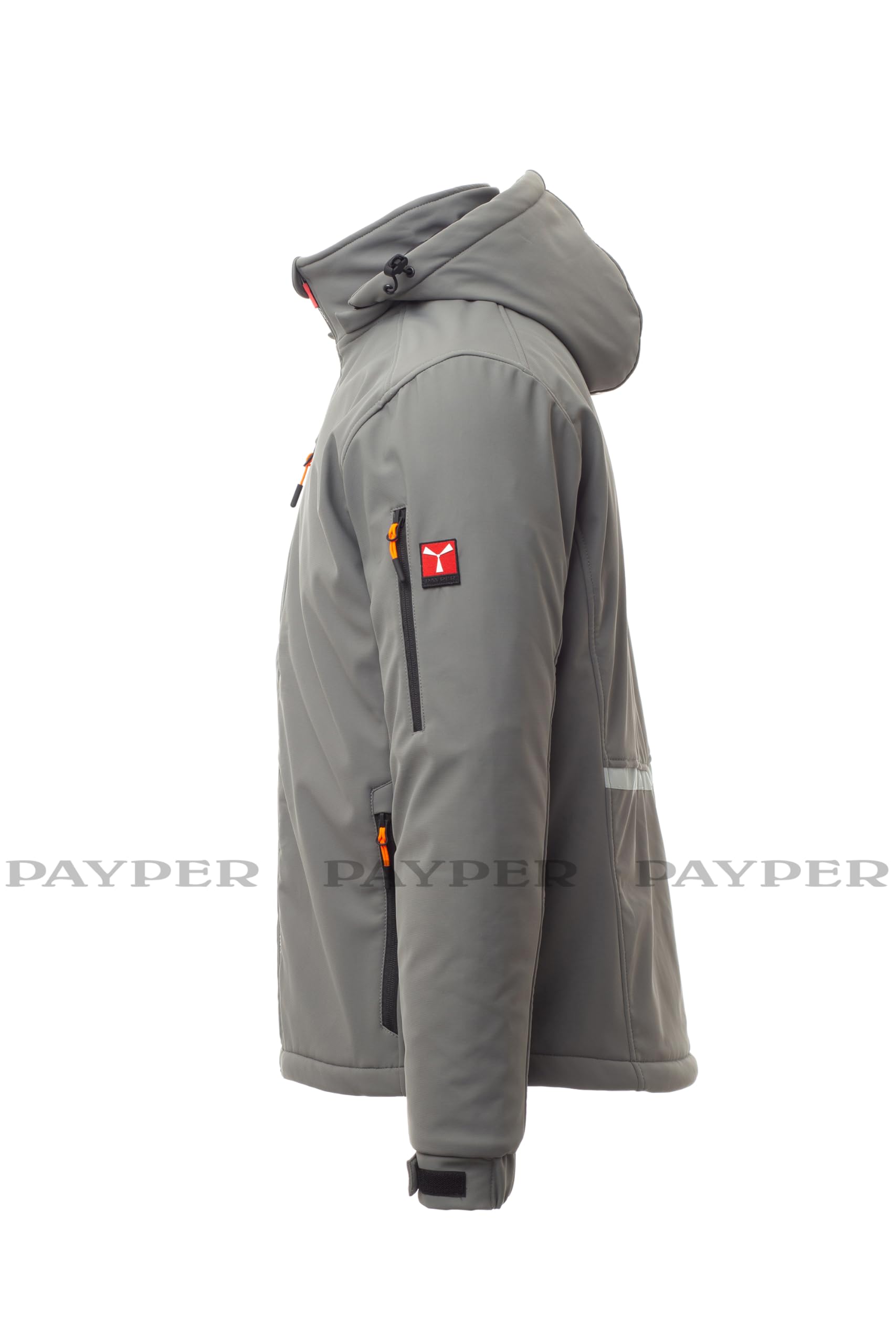 PAYPER Giacca Softshell Invernale da Esterni Creek Pad Unisex Grigio Fumo/Nero Taglia L