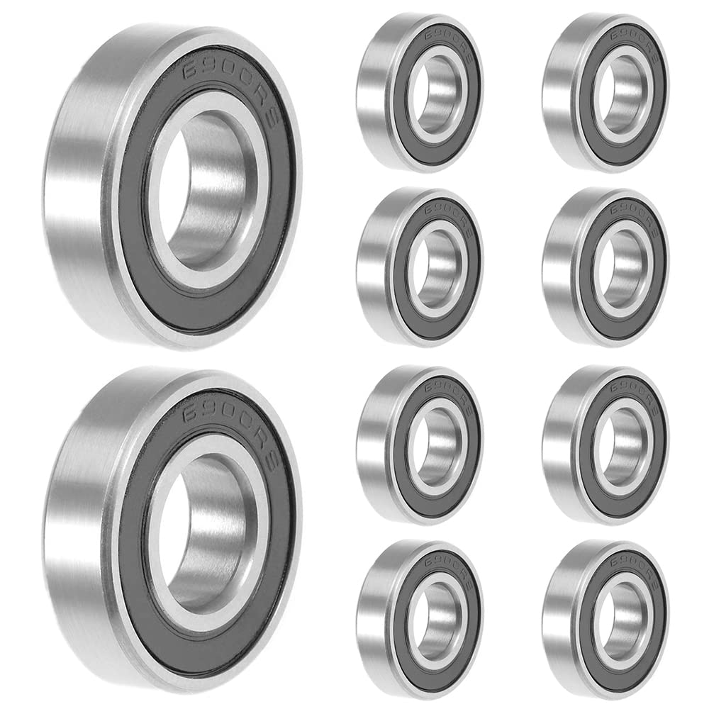 6900-2RS Ball Bearings 10x22x6 mm Rubber Seal Deep Groove Double Shielded for Skateboarding Inline Skates