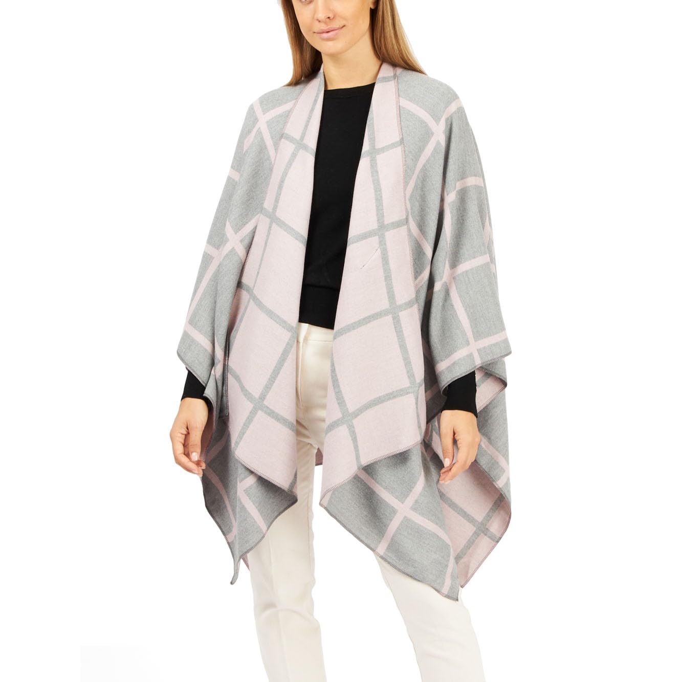 Women's Shawl Wrap Poncho Ruana Cape Cardigan Sweater Open Front for Fall Winter Spring