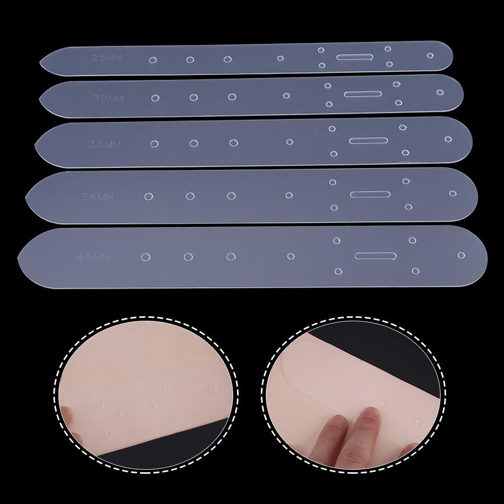 5Pcs Translucent Belt Buckle Holes Templates Leather Punching Craft Module DIY Tool