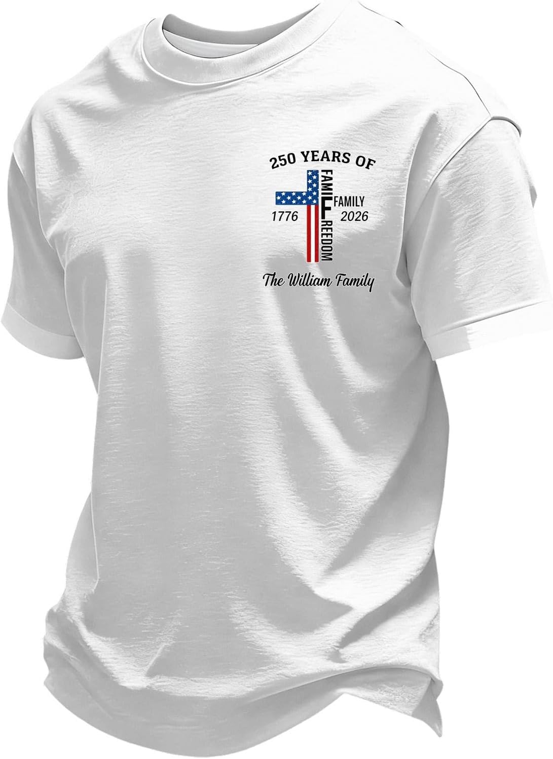 RTRDE Men's American Flag T Shirts Short Sleeve 1776-2026 Independence Day Print Patriotic T Shirts, S-3XL