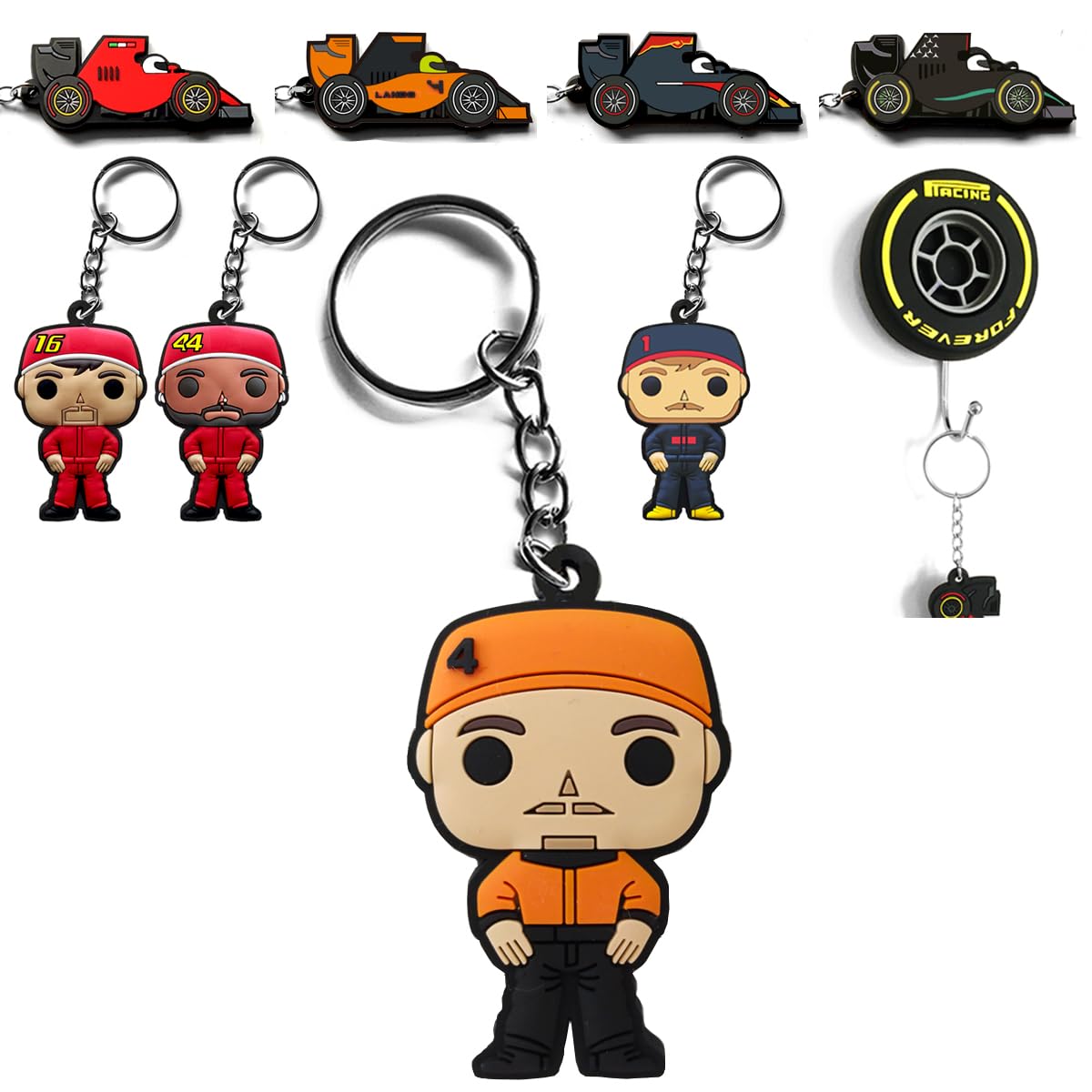 F1 Formula One Racing Key Chain Keychain Car Auto Compatible with Red Bull Mercedes Ferrari Team Fan Gift Accessory
