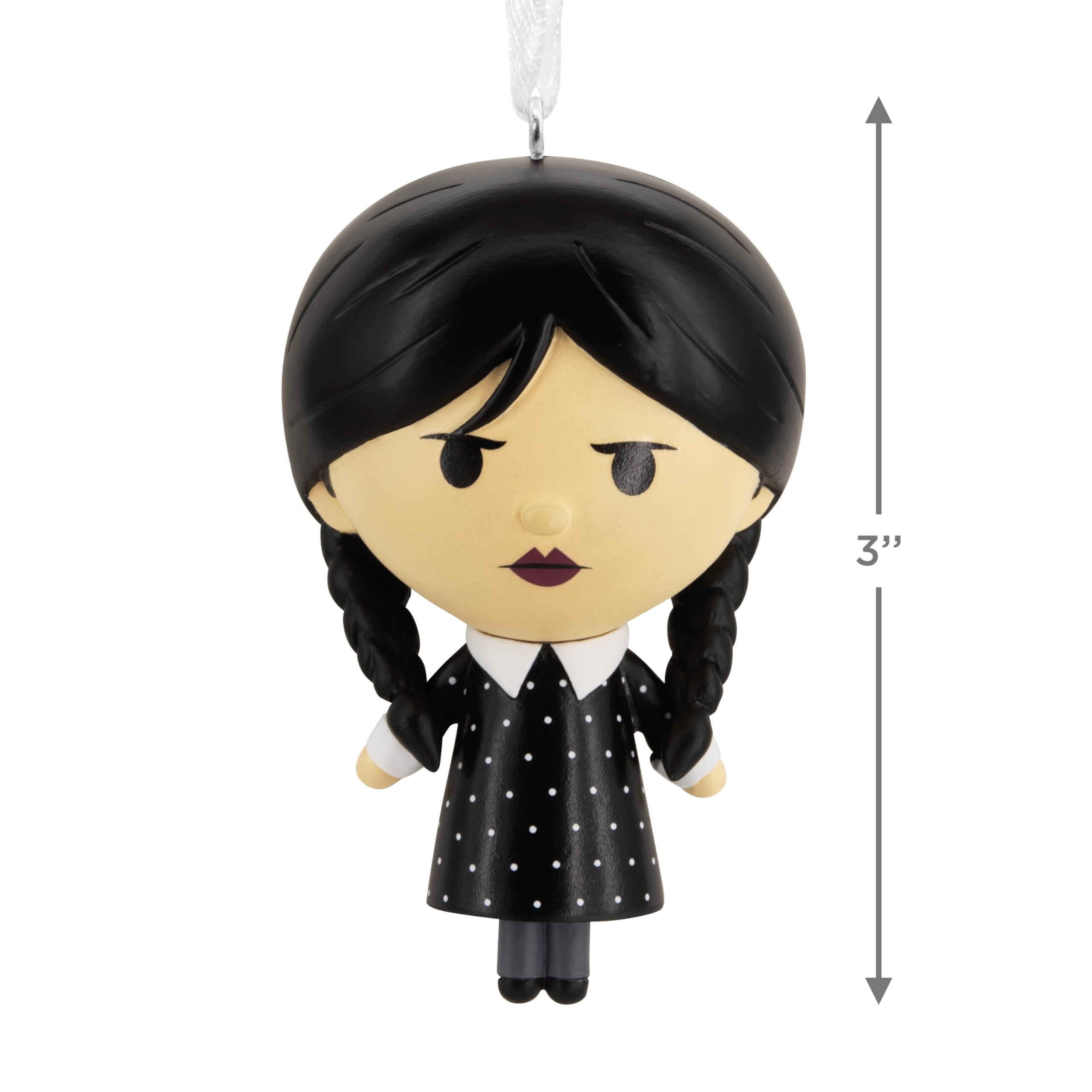Ornement à Suspendre Hallmark Mercredi Addams - Décoration Pour Sapin De Noël Ou Halloween - En Résine - Dimensions 3.8x7.6x3.8 Cm - 7