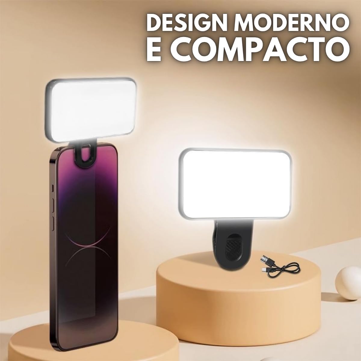 Luz LED Portátil Recarregável para Fotos Vídeos Lives Gravações 3 Intensidades de Brilho Luz com Clip para Fixar Luz de Preenchimento Selfie Celular Smartphone Notebook Luz LED Portátil Recarregável para Fotos Vídeos Lives Gravações 3 Intensidades de Brilho Luz com Clip para Fixar Luz de Preenchimento Selfie Celular Smartphone Notebook