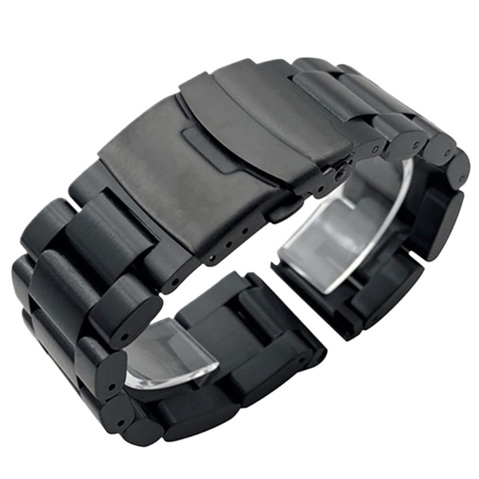 Cinturino In Acciaio Inossidabile, Chiusura Pieghevole A Doppio Pulsante | Di Sgancio Rapido, Universale Per Diametri Da 22 A 26 Mm, Include Gli Strumenti Di Smontaggio (Black 22mm)