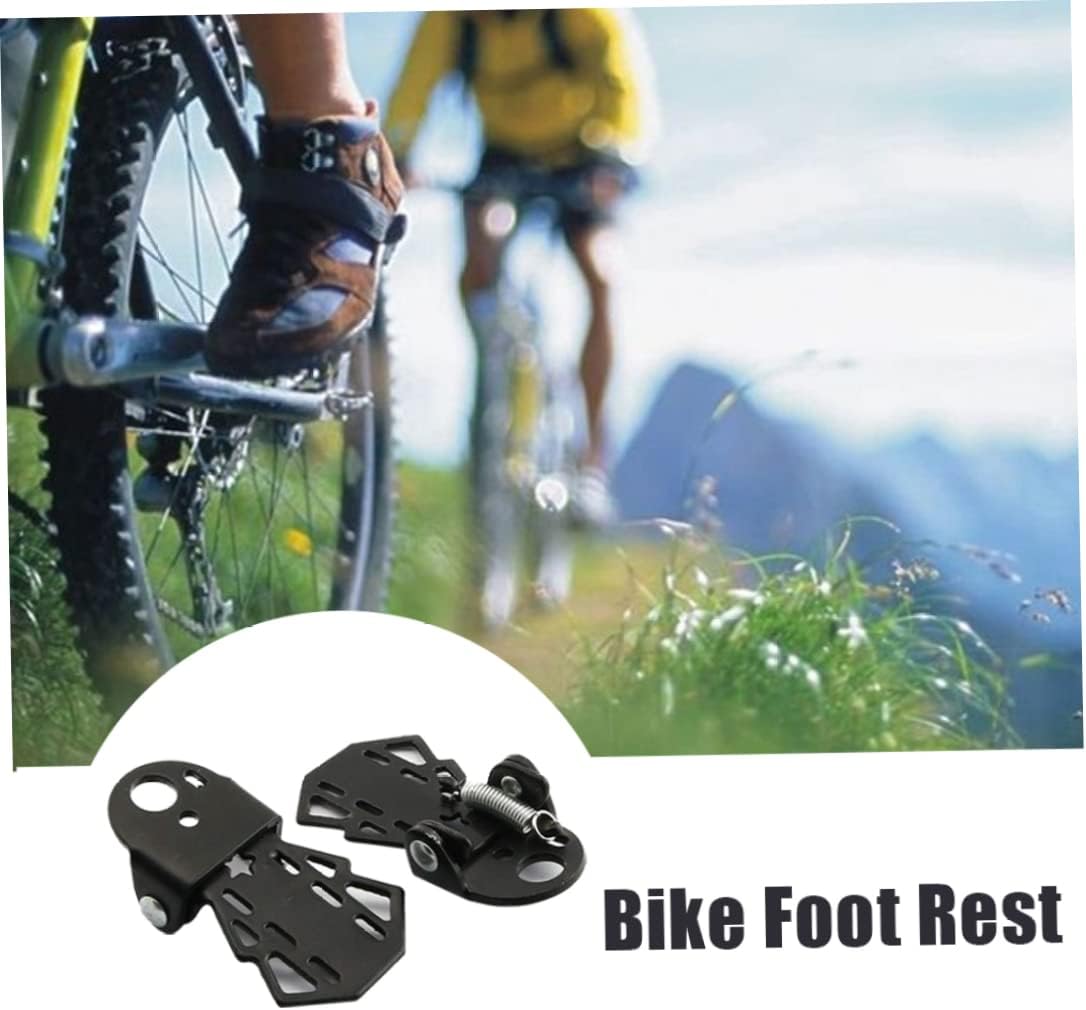 1Pair Bike Rear Pedals Foot Pegs Non-Slip Steel Folding Footrests Cycling Parts