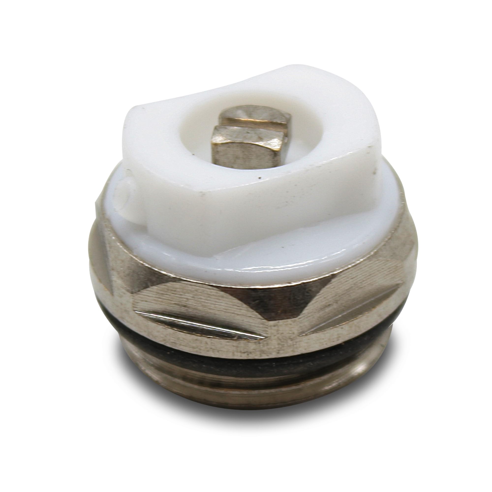 DOJA Barcelona Kit Tappi Radiatore 1/2 Bianco in Alluminio - Riduzione Filettatura, Sigillatura Per Tubi Idraulici, Termosifone e Termosifoni con Valvola Integrata Progettato Per Durata E Sicurezza