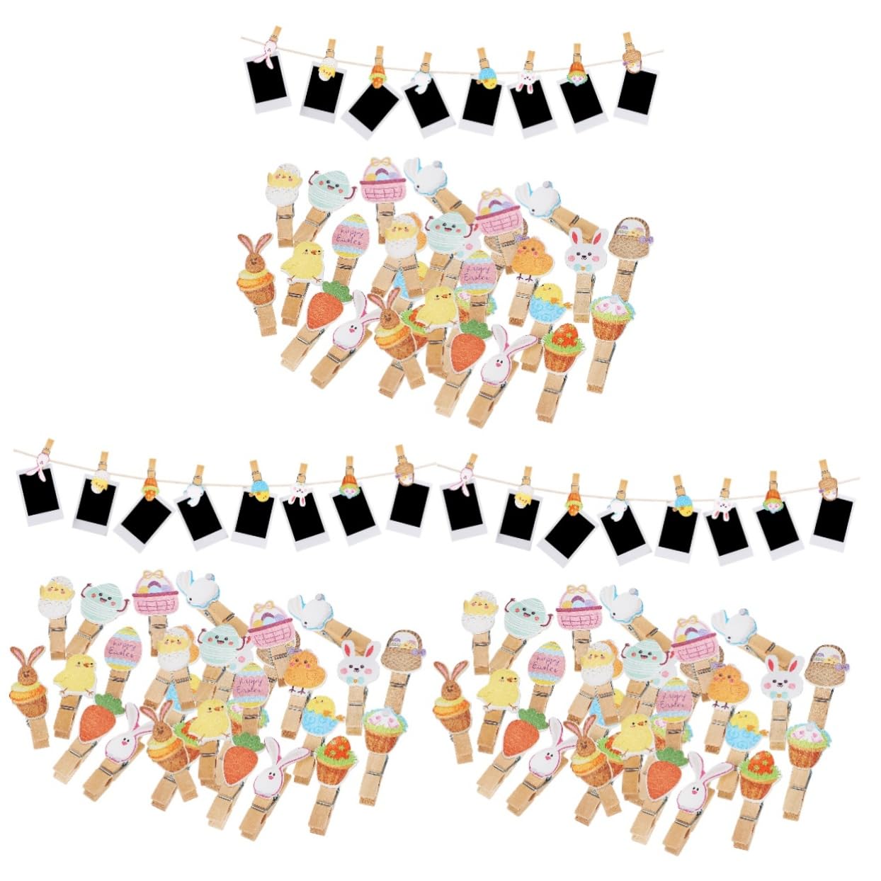 NUOBESTY 3 Sätze Cartoonclip Fotoclip Planer-Clips Bildclips Pin-anzeige Bilder-Organizer-Clips Dekorative Clips Winzige Klammern Wäscheklammer-fotoanzeige Quilt-Clips Hölzern 70 Stück * 3
