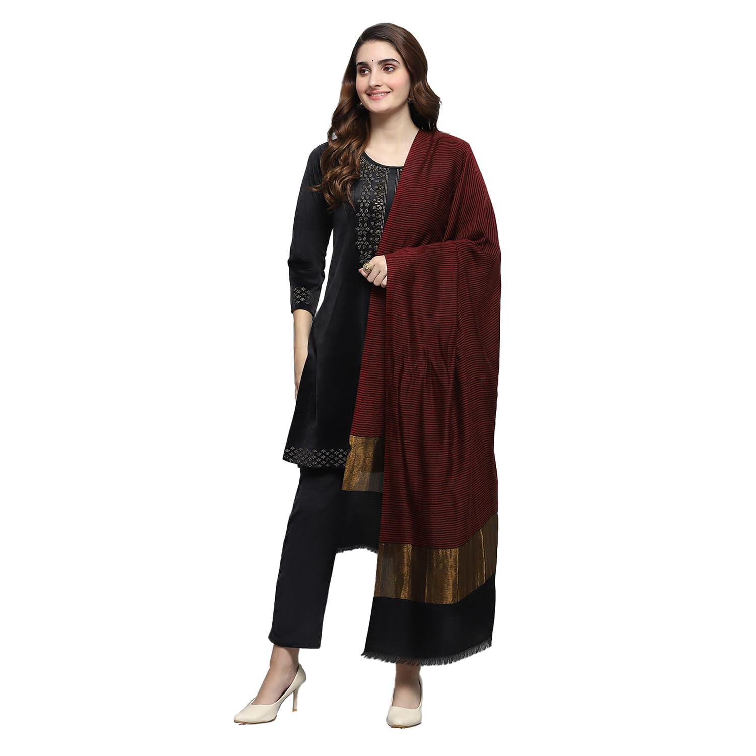 monte carlo Womens Self Design Multi Color Shawls_-picture-29