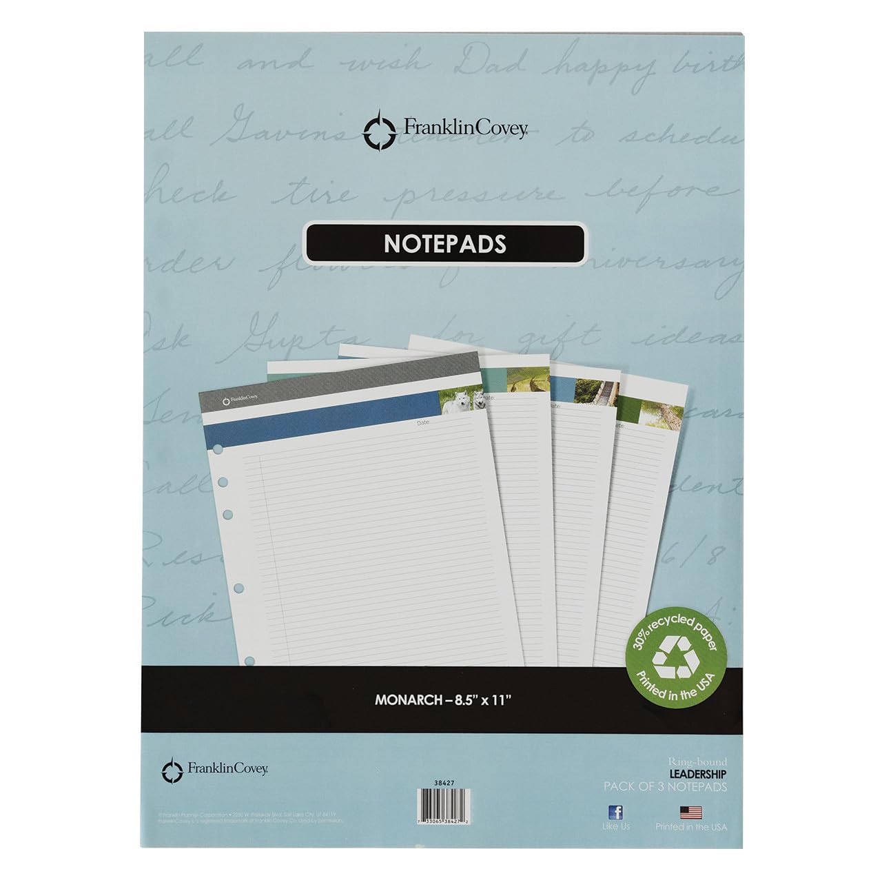 FranklinCovey Leadership Portfolio-Notizblöcke für FranklinCovey Planer, linierte Seiten, praktische Blöcke zum Notieren (Monarch, 3 Notizblöcke)
