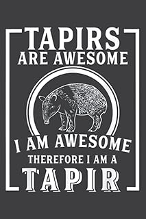 Tapirs Are Awesome I Am Awesome Funny Malayan Tapir: Journal/Ruled Notebook with Premium Paper, 6" x 9", Inner Pocket, 120 Pages