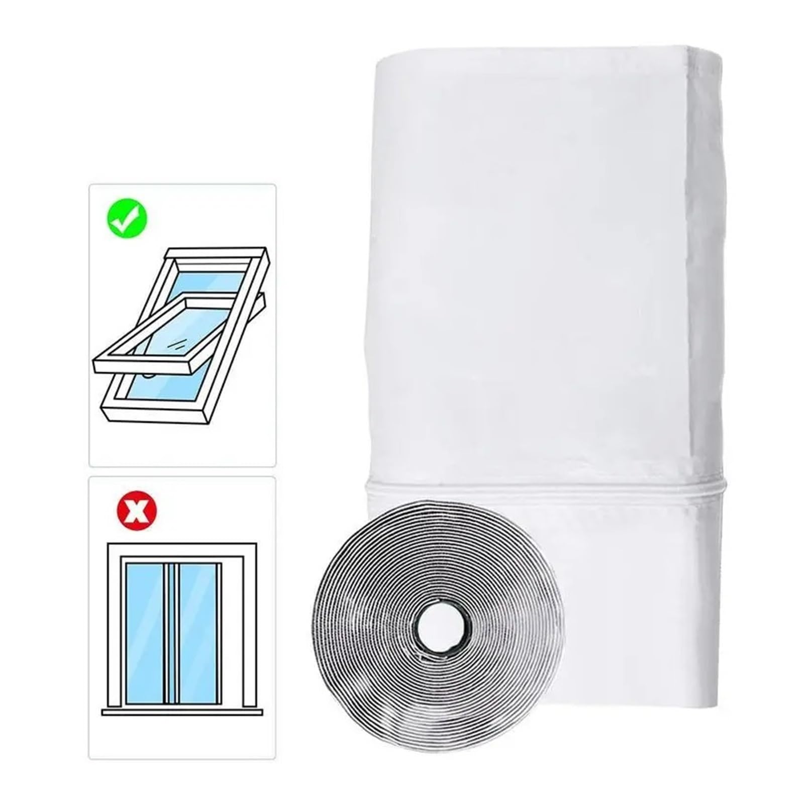 Guarnizione Universale For Finestra Air Lock, Piastra In Tessuto, Arresto Del'aria Calda, Kit Di Sigillatura For Uscita Del Condizionatore For Condizionatori D'aria Mobili Installazione Semplice
