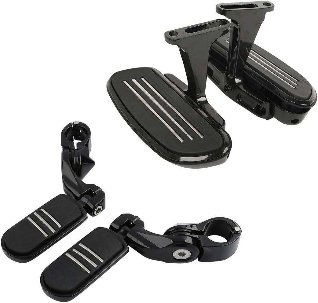 SLMOTO Passenger Floorboards Chromed Streamline Footboards