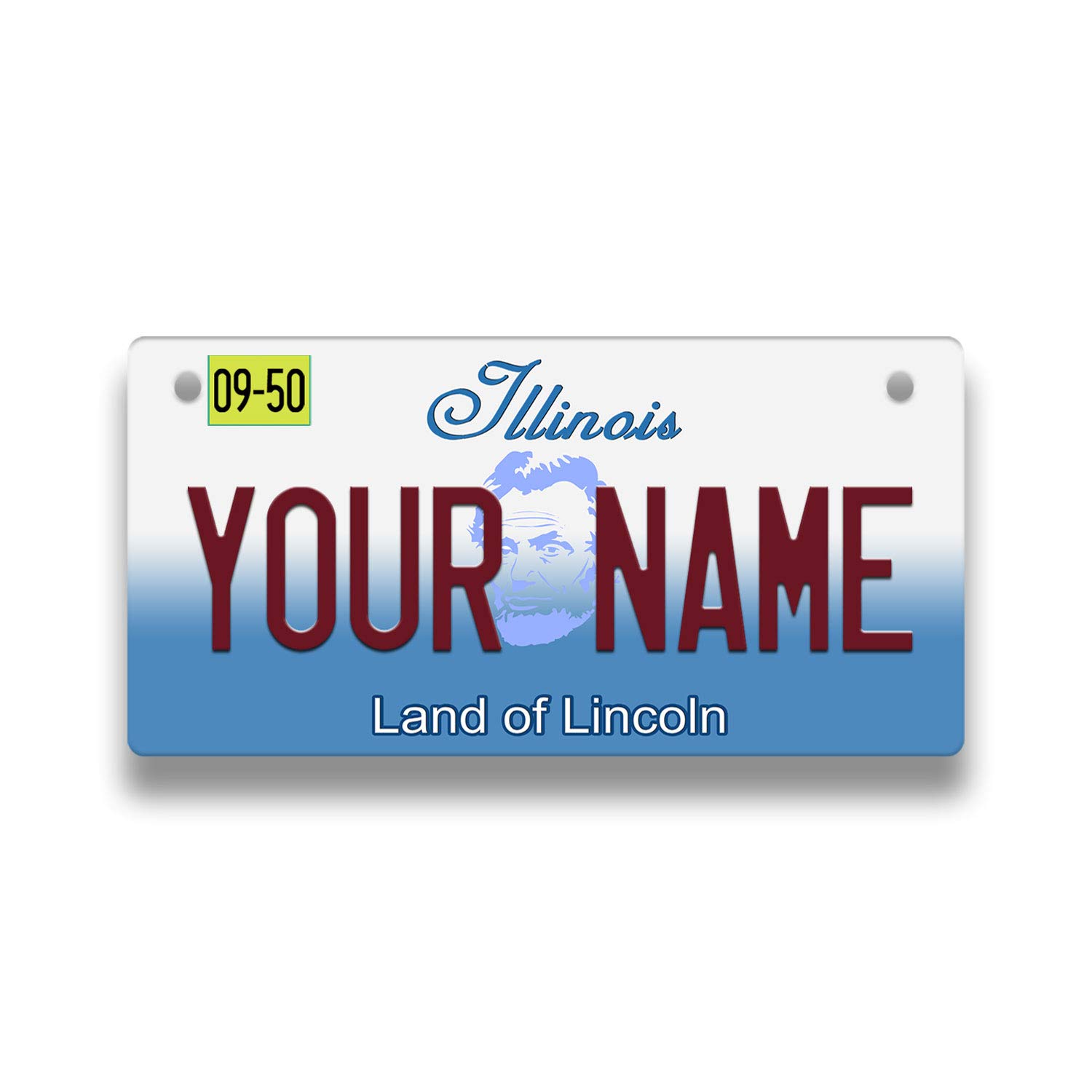 BRGiftShop Personalized Motorcycle License Plate Illinois State 4x7 inches Custom Name Moped Golf Cart Auto Tag