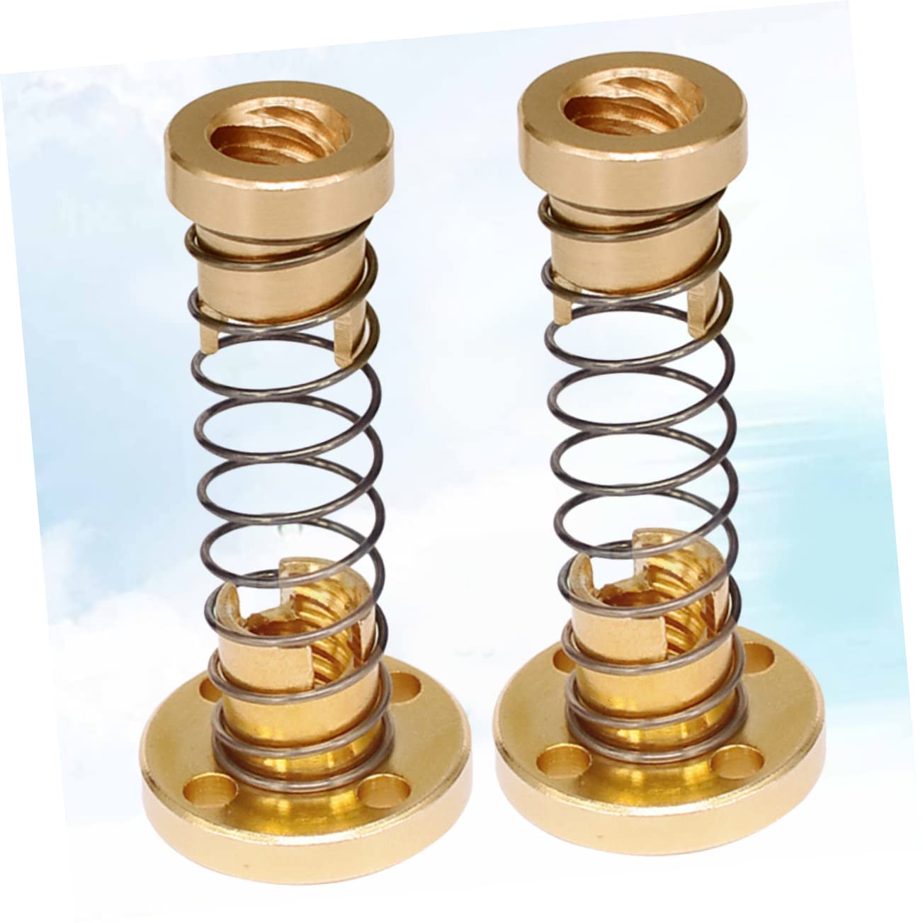 VILLFUL 2 Sets T8 Nut Lead 2mm Pitch 2mm 3D Printer Screw Threaded Rod Lead Screws Engraving Machine Lead Screw Threaded Rod Screws T8 Lead Screw 3D Printer Lead Screw Golden