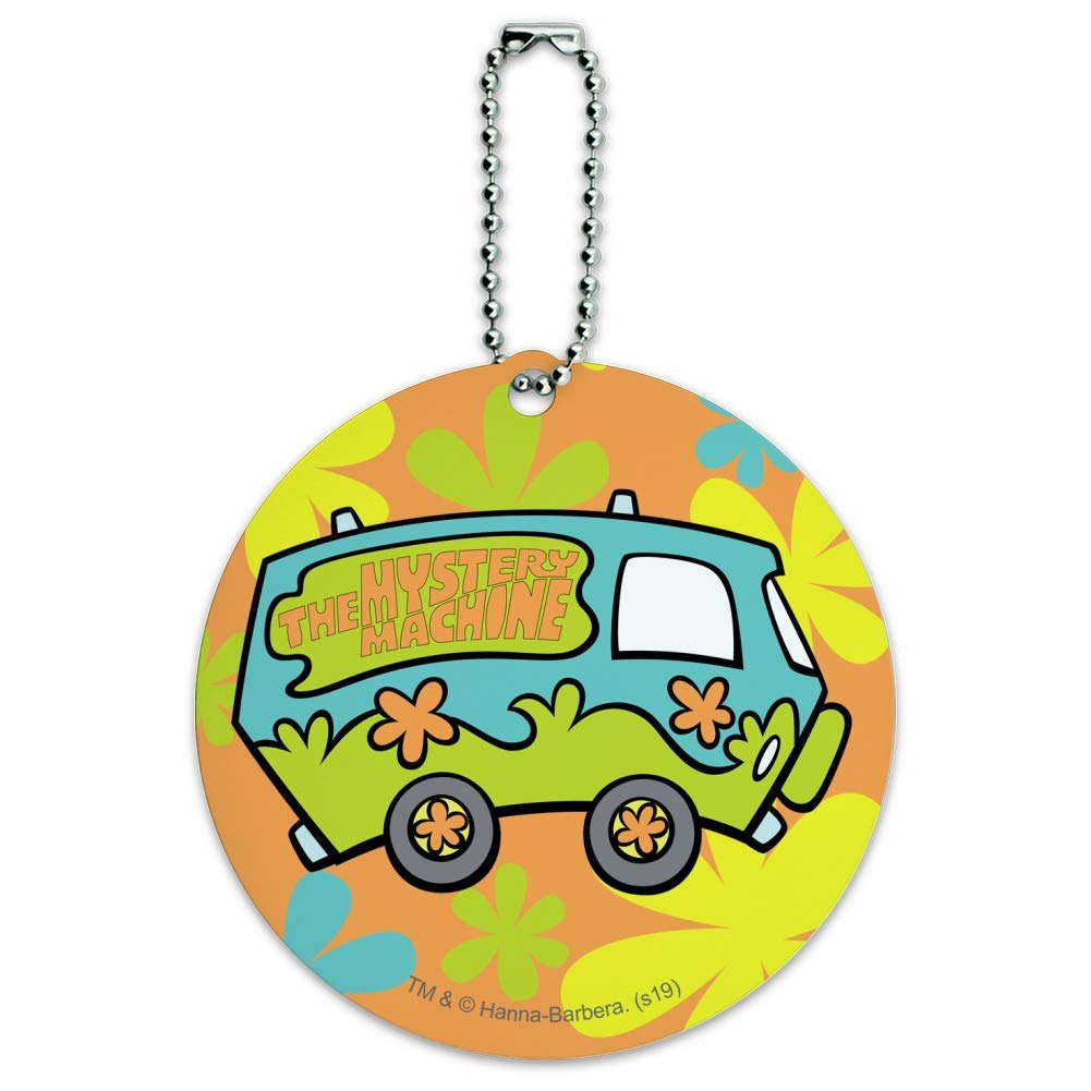 Scooby-Doo The Mystery Machine Round Luggage ID Tag Card Suitcase Carry-On