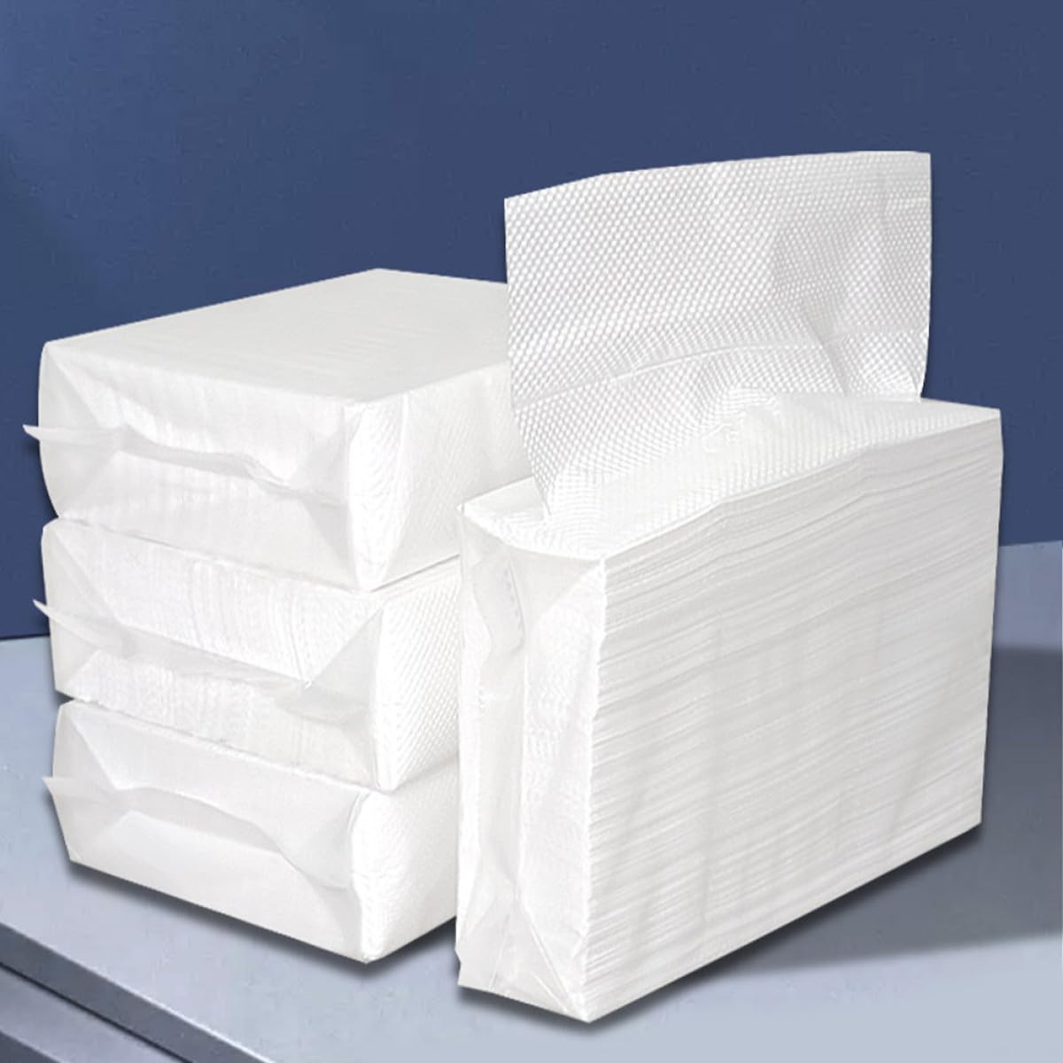 Essuie-mains Doux Peau en Papier Blanc Multi-usage 5 Paquets de 120 Feuilles Absorbantes pour Salle de Bain et Hôtels et Pratique Cuisine