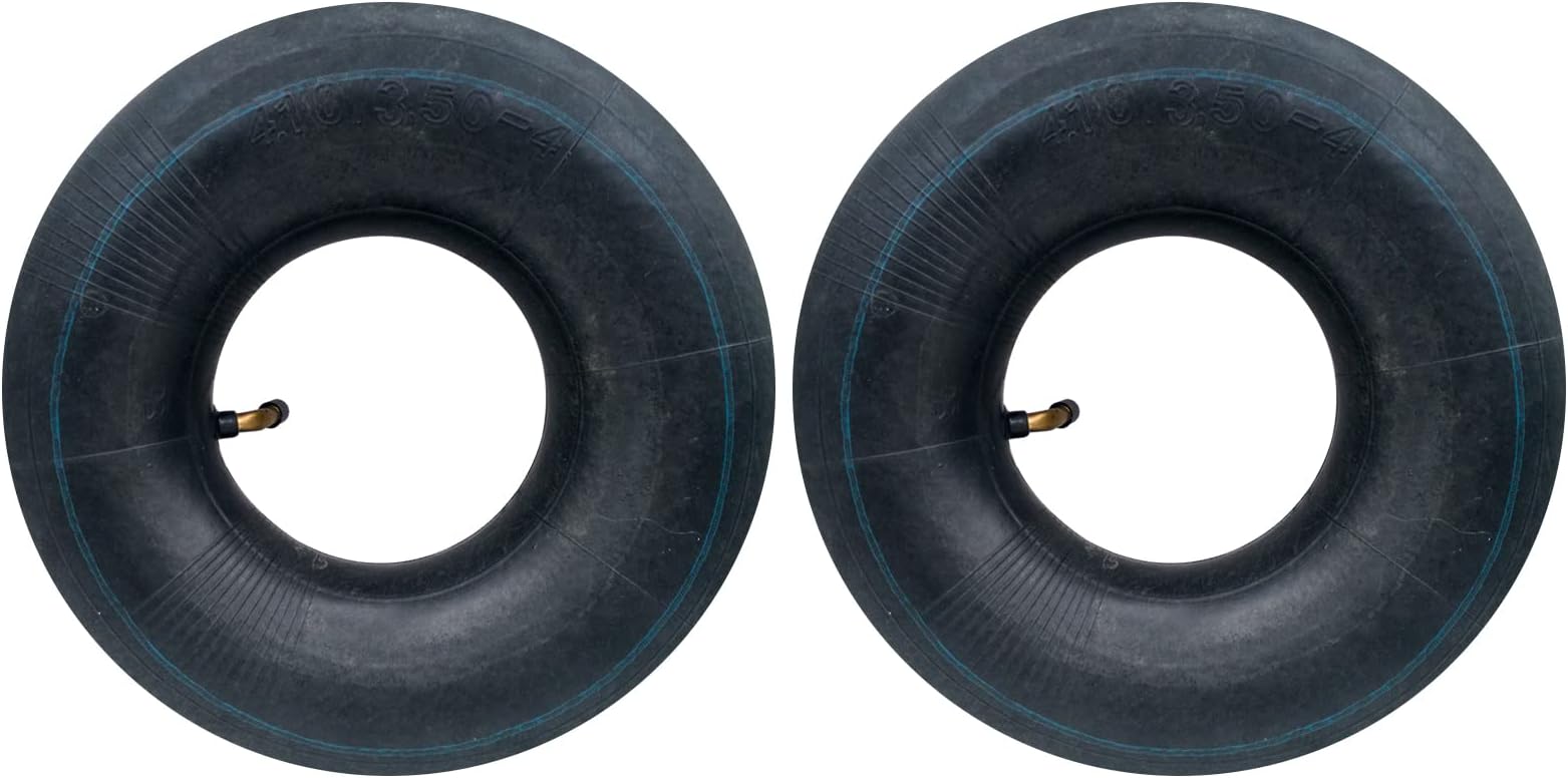2PCS Wheelbarrow Inner Tube 4.10/3.50-4 Bent Valve fits 10" Wheelbarrow Tire, Lawn Movers, Hand Trucks, Carts Replacement Inner Tubes