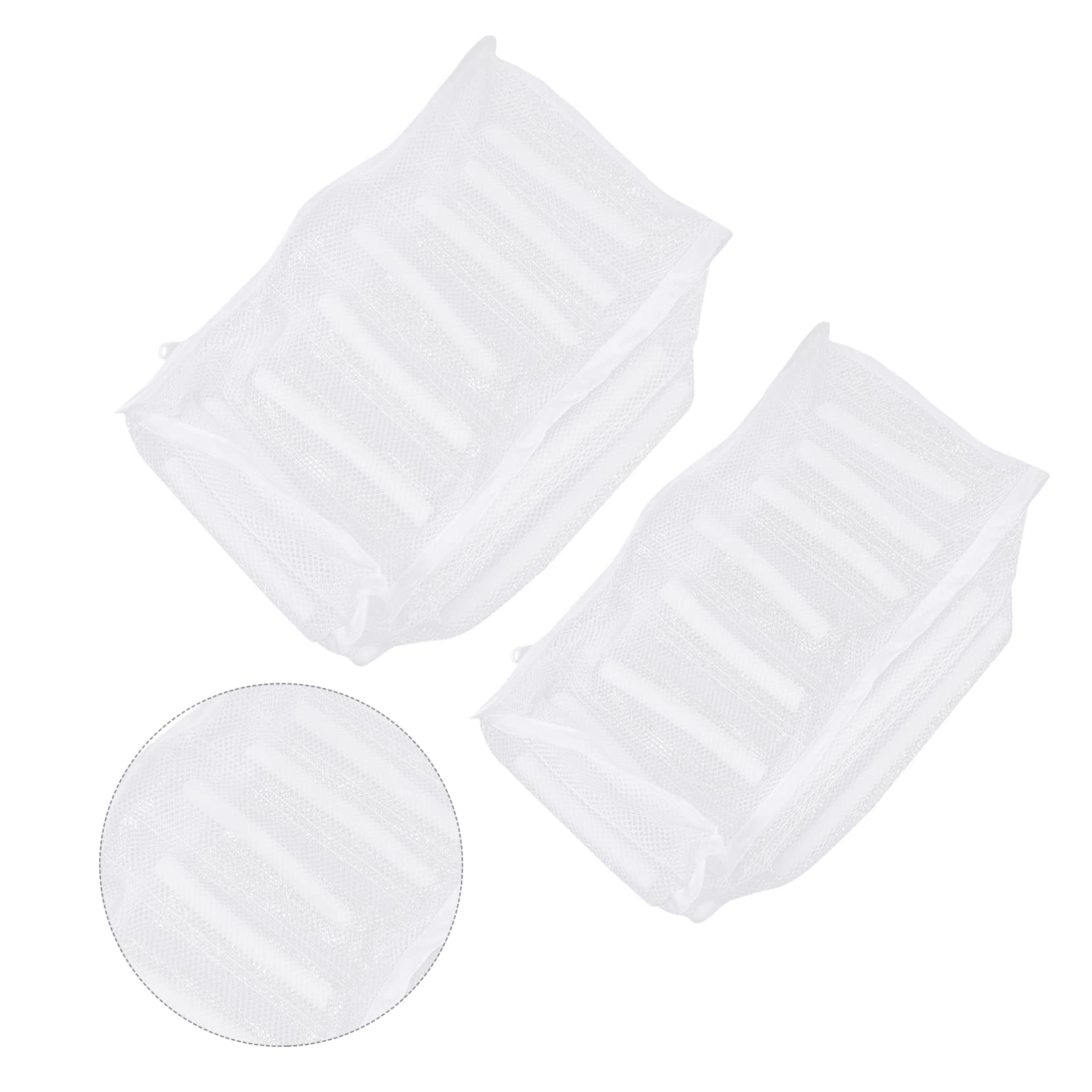 Cabilock 4piezas Bolsa De Lavandería Para Calzado Reutilizable Saco De Lavado Con Cremallera Para Zapatillas y Zapatos Material Para Lavadoras