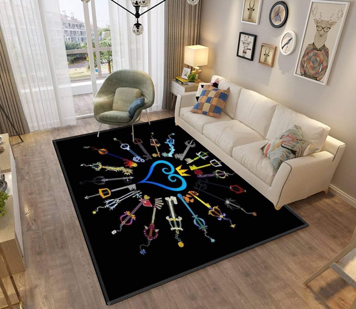 Kingdom Hearts Keyblade Area Rug, Non-Slip Floor Mat & Doormat for Bedroom, Indoor/Outdoor Kids Play Mat & Nursery Throw Rug